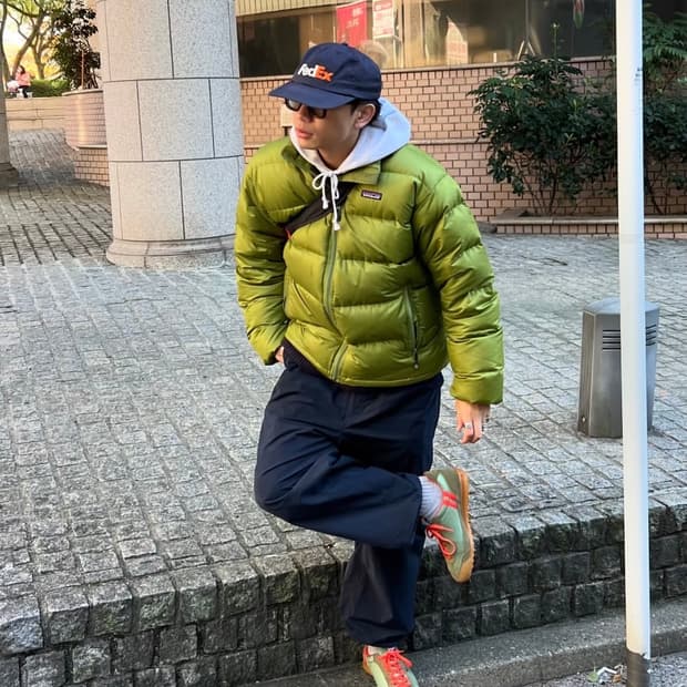 (S)00s 파타고니아 패딩 빈티지 패커블 그린 아보카도