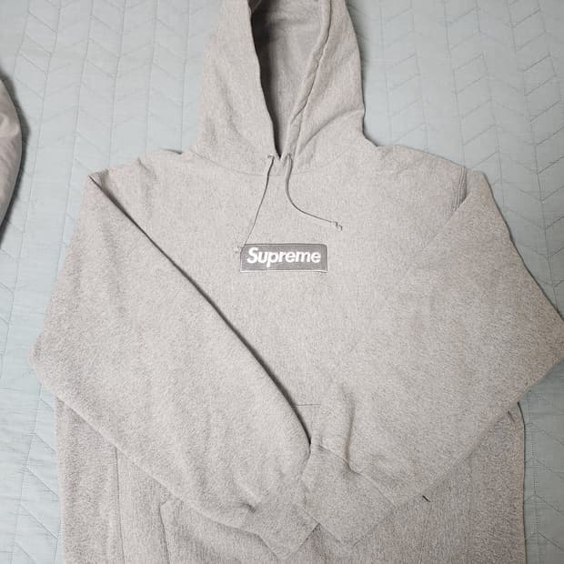 슈프림 박스로고 후드 그레이 L 24fw