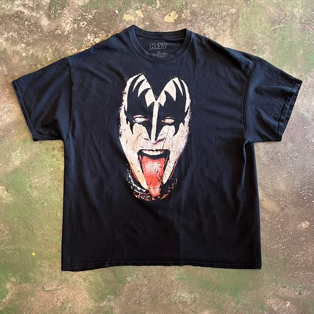 [2XL] KISS 머천다이즈 진 시몬스 그래픽 밴드 티셔츠
