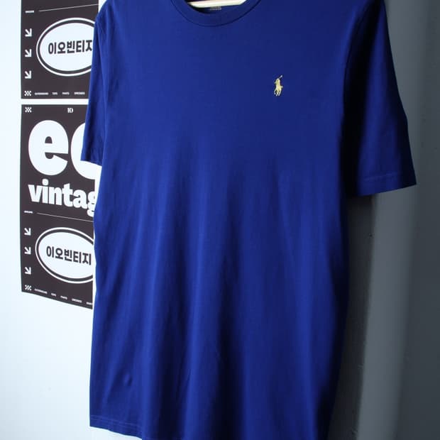(XL) 폴로 랄프로렌 반팔 티셔츠 블루 무지 컬러포니-H34368