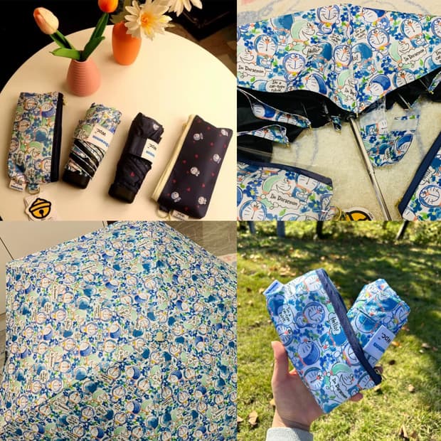 블루 wpc 도라에몽 자외선차단 양산 양우산 팔아요~