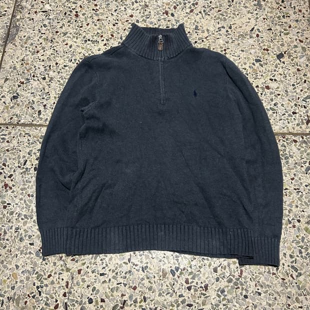 폴로 랄프로렌(POLO RalphLauren) 코튼 반집업 니트