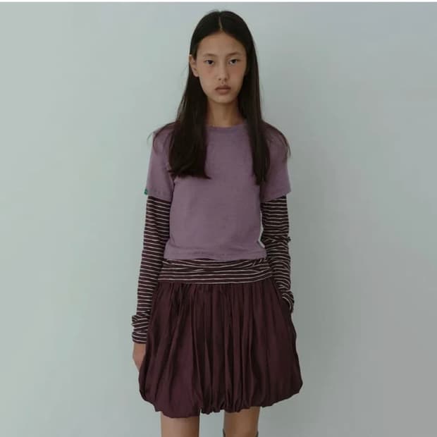 노컨텐츠 레이어드 티 퍼플