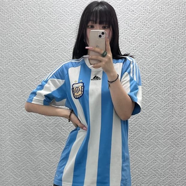 아디다스 클라이마쿨 아르헨티나 국대유니폼 져지 반팔티 100 C13387
