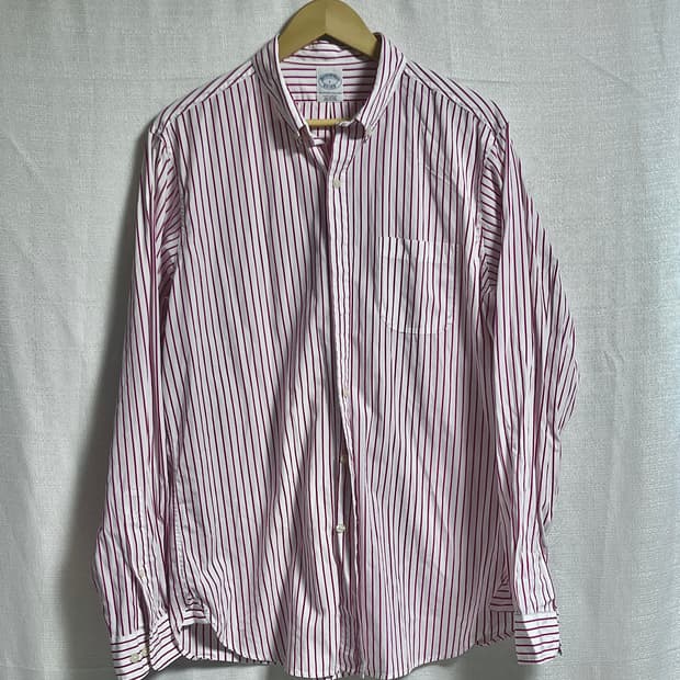 새상품 공용 브룩스브라더니 스트라이프 셔츠L