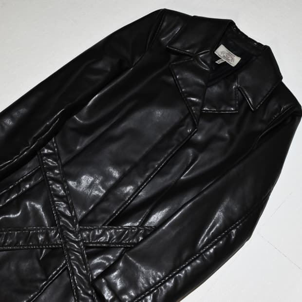 Armni jenas 90s vegan leather coat 