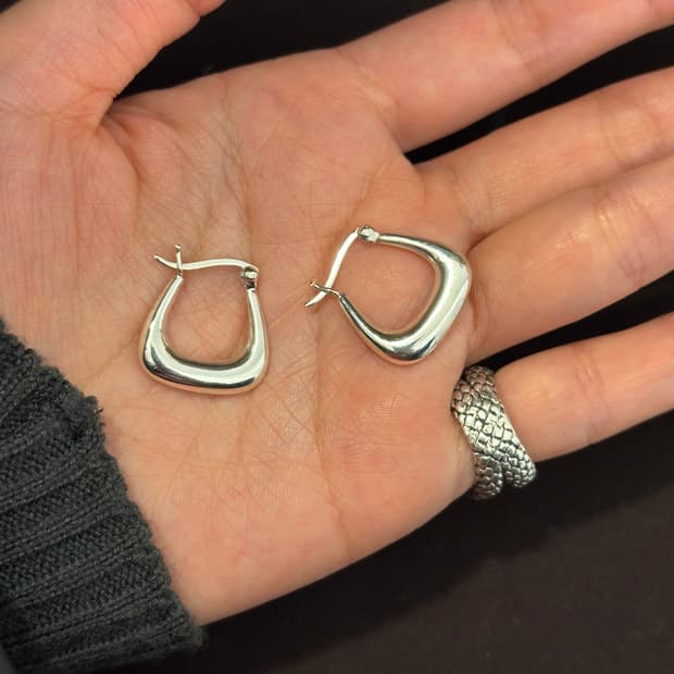 Soft Curve 925Silver Hoop Earring