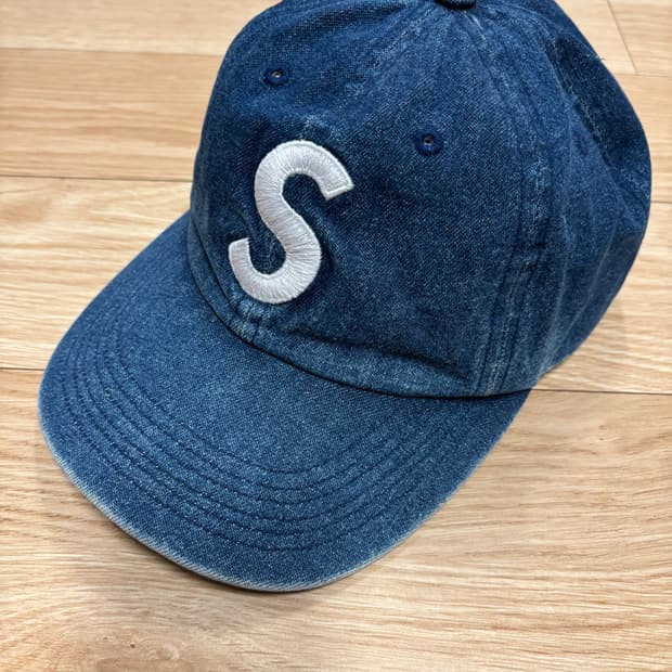 [OS] 슈프림 데님 S로고 6패널 캡 인디고
