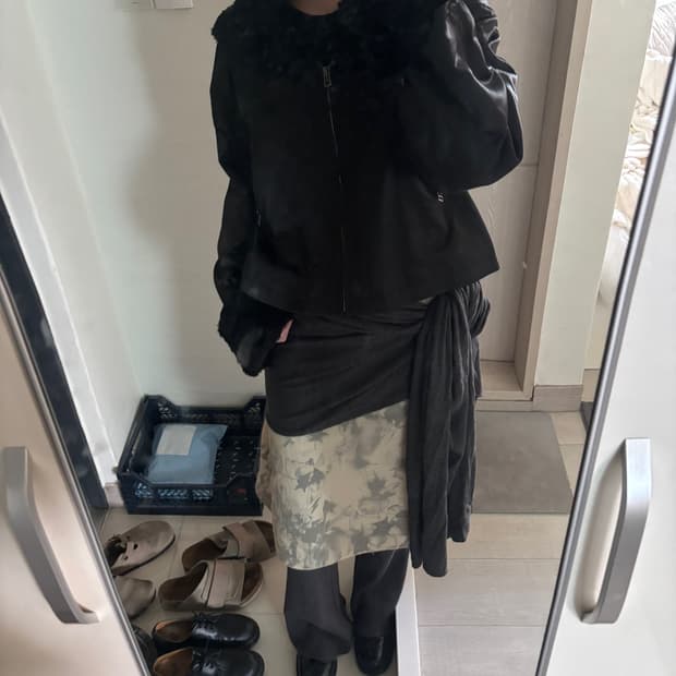 빈티지 퍼 트리밍 자켓