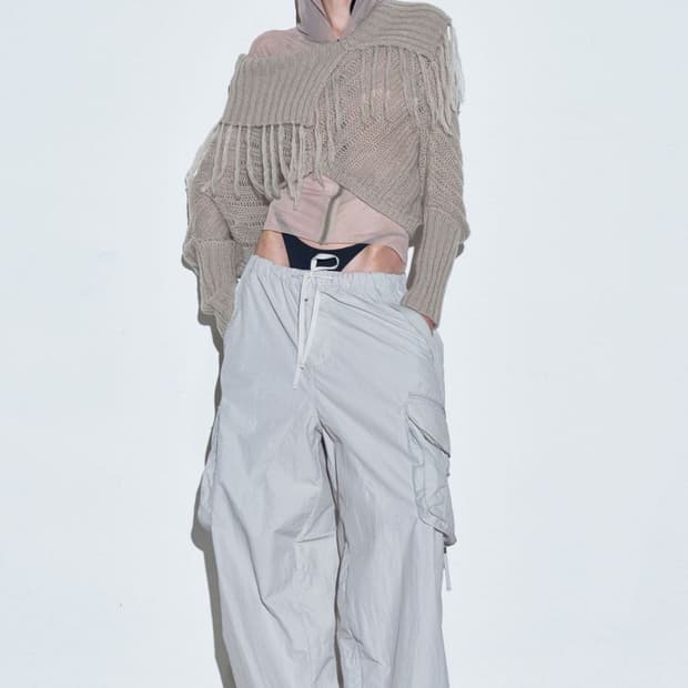 스컬프터 upside down two way sweater salmon