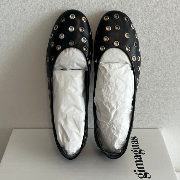 [36,37]기마구아스 아일렛 발레리나 슈즈/블랙