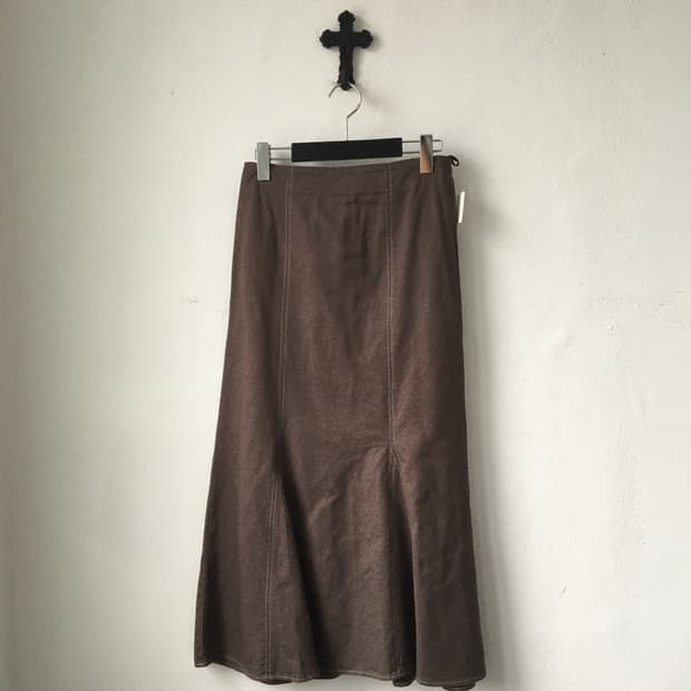 Flare long cotton skirt