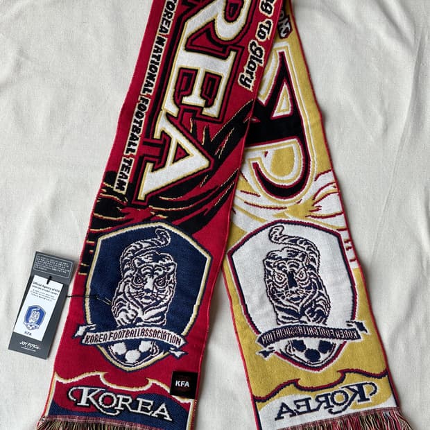 대한민국 축구 국가대표팀 백호 엠블럼 오피셜 머플러 (데드스탁)