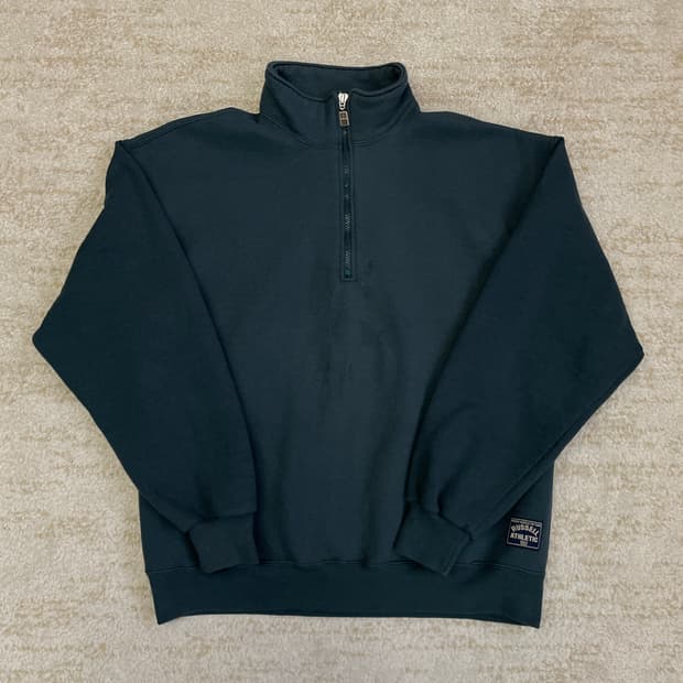 L] 90s Russell 러셀 made USA 하프 집업 코튼 스웻셔츠