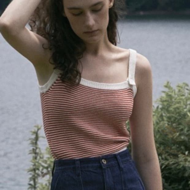 앤니즈 니트 나시 레드 스트라이프