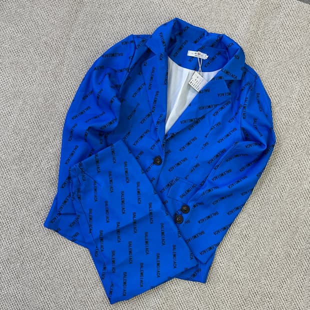 S 블루 상하의 치마 정장세트 0331D