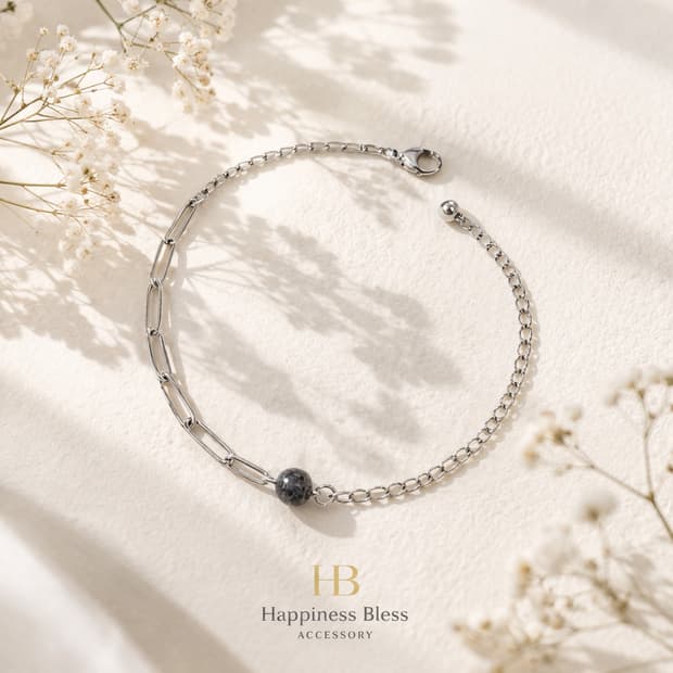 ​[내추럴 앤 시크] 써지컬 클립 체인 맵 재스퍼 팔찌