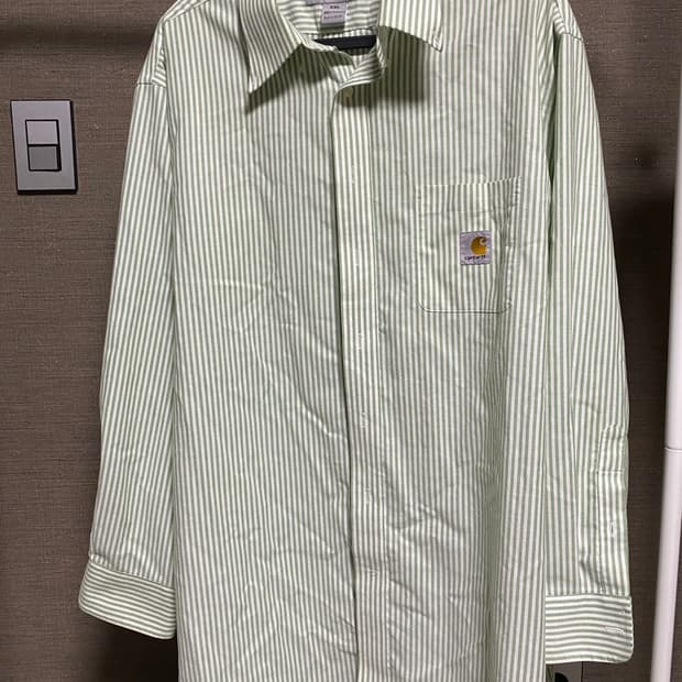 칼하트(Carhartt)녹색 스트라이프 긴팔 셔츠 XXL