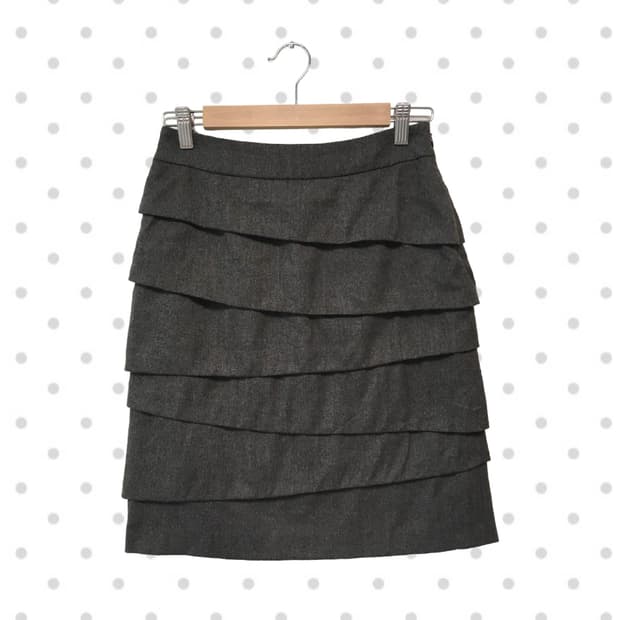 vintage tiered ruffle skirt charcoal