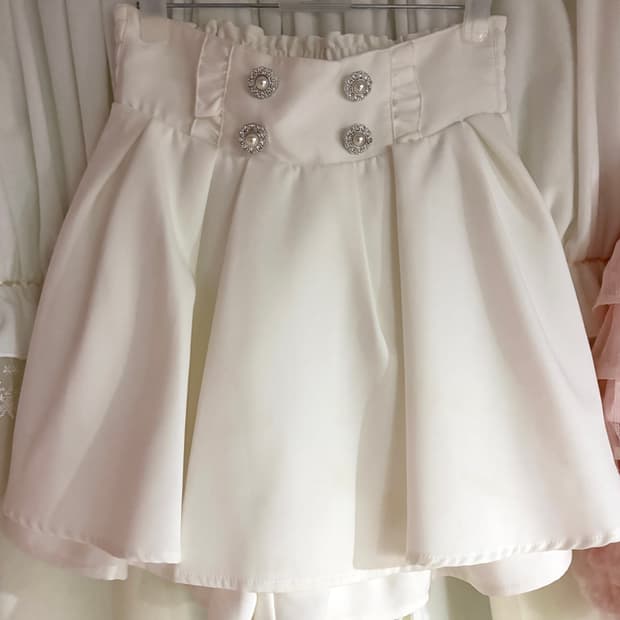 노에미 화이트 프릴 큐빅 스커트 치마