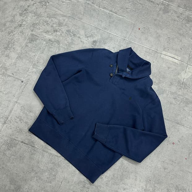 폴로 숄카라 맨투맨 네이비