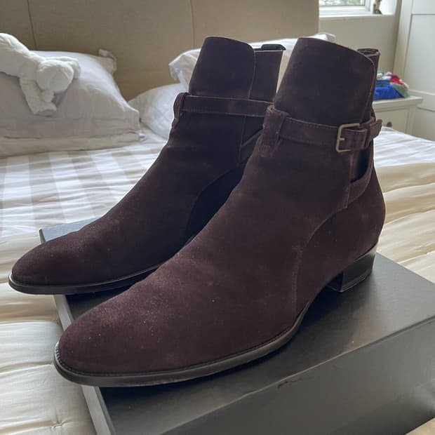 생로랑 조드퍼 스웨이드 부츠 39 1/2 (255)