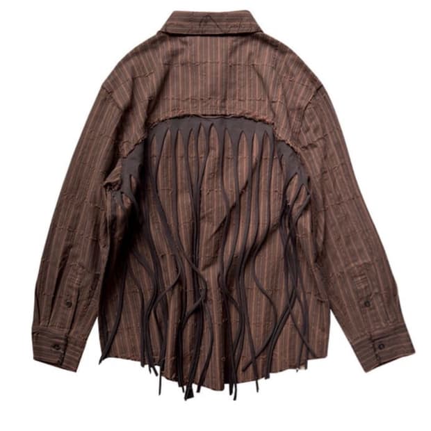 공테잎 0tape 프린지 셔츠 브라운 S