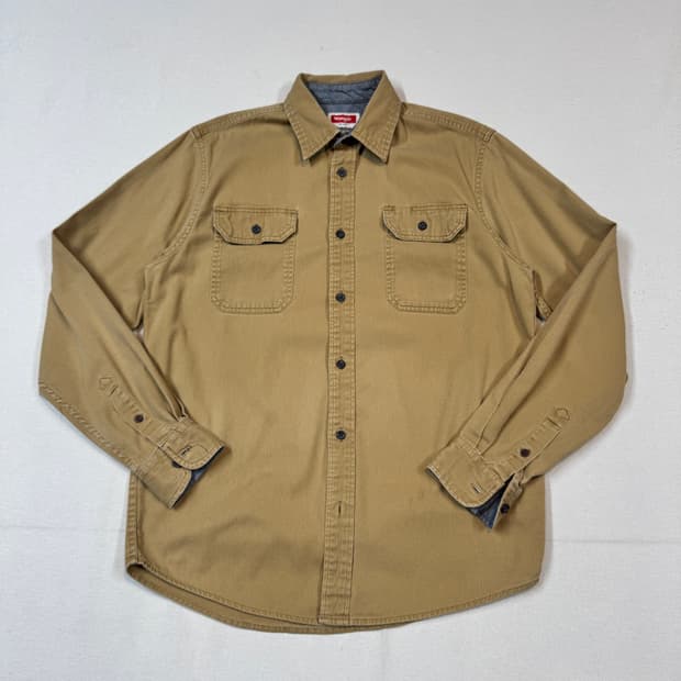 S) Wrangler 랭글러 투포켓 워크웨어 코튼 셔츠 브라운 W1