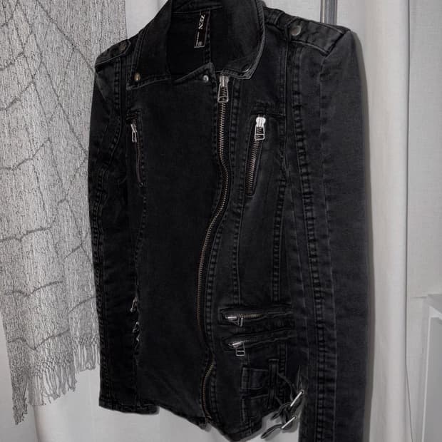 38 dark denim 2way biker jacket