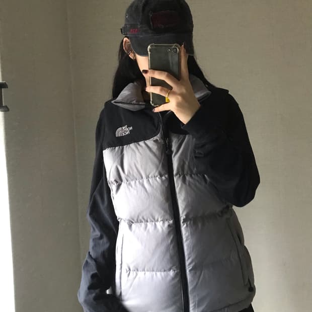 노페 눕시 그레이 패딩조끼