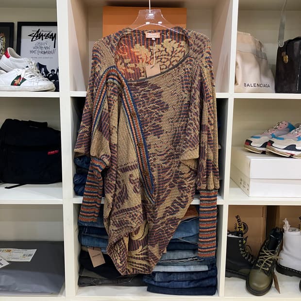 비비안 웨스트우드 빈티지 비대칭 니트 가디건