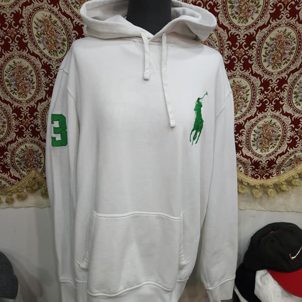폴로 랄프로렌 화이트 빅포니 후드티

