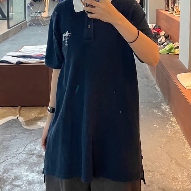 스투시 월드투어 네이비 카라반팔 H262