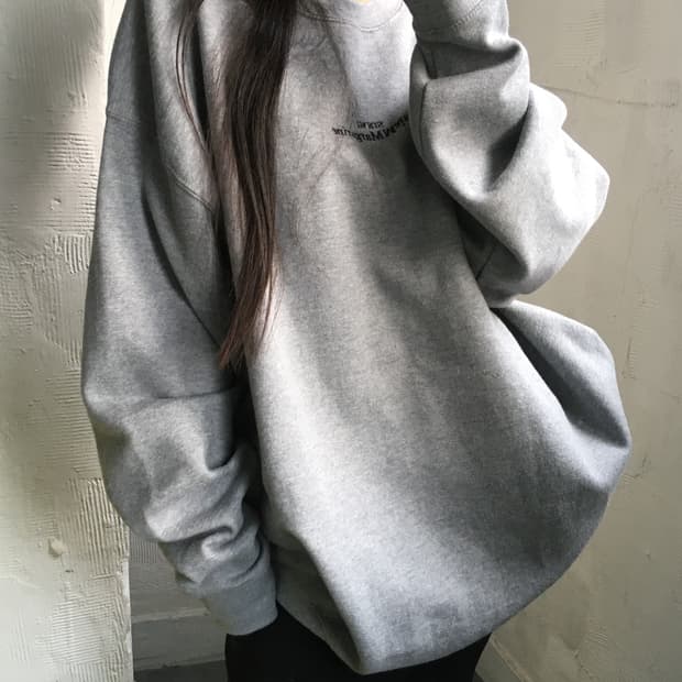 하우스 오브 950 리버스 로고 그레이 맨투맨