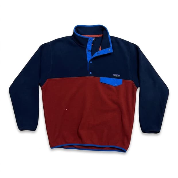 [L] 파타고니아 신칠라 플리스 네이비 레드