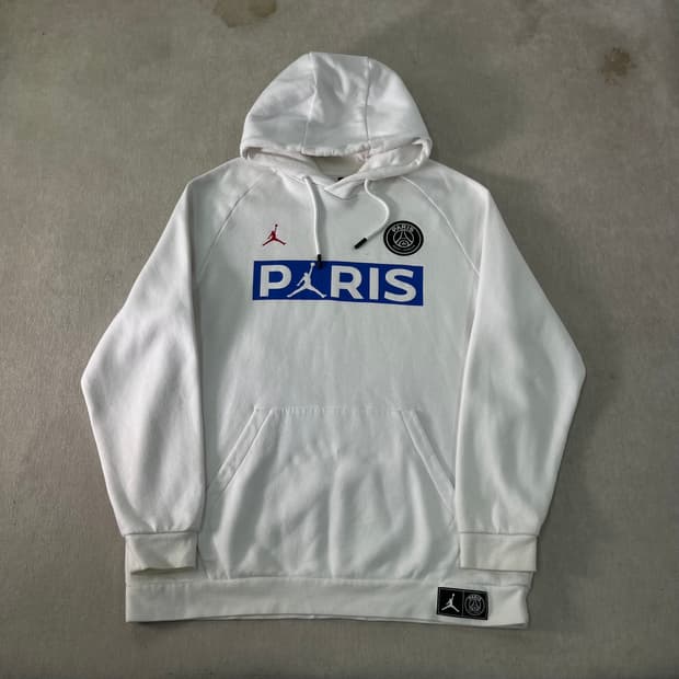 105 조던 파리생제르망 빅로고 화이트 후드티