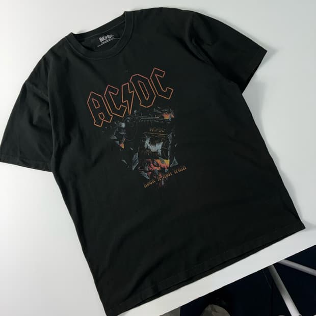 ACDC 하드록 밴드 블랙 락티셔츠