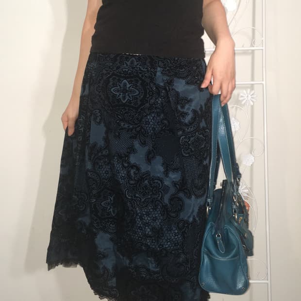jpn vintage deep blue velour antique lac