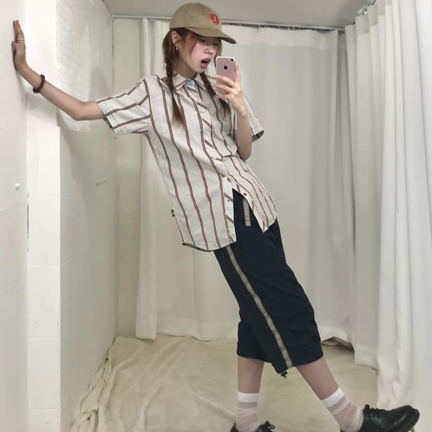 🤎 버버리 노바 체크 트랙 7부 나일론 팬츠