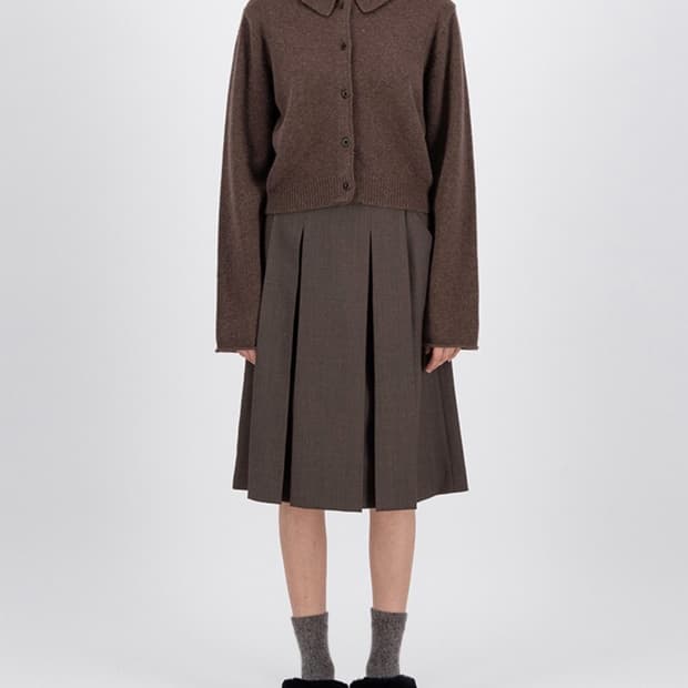 모이아 moia neat pleats skirt, M, brown