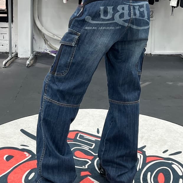 FUBU 푸부 밴딩 데님 카고팬츠
