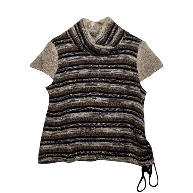 JPN 에스닉 패턴 니트 베스트 탑