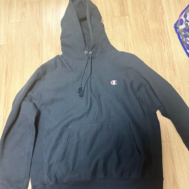 챔피언 블랙 후드 트레이닝 셋업 리버스위브 블루택