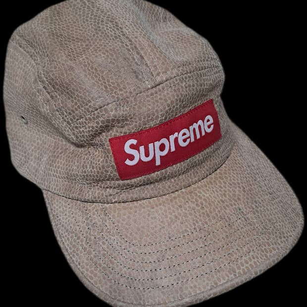 슈프림 베이지 뱀피 캠프캡
