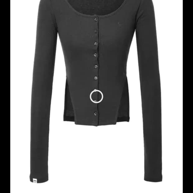 쓰리타임즈 컷아웃 가디건 블랙