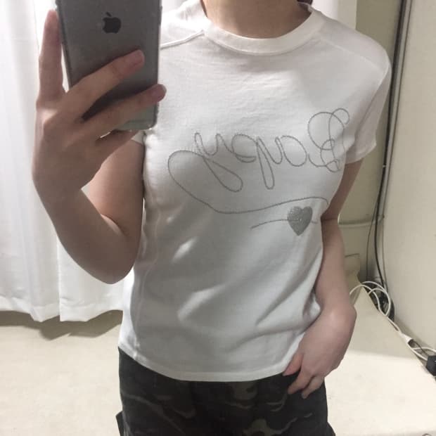 베이프 베이피 화이트 큐빅 반팔 티셔츠