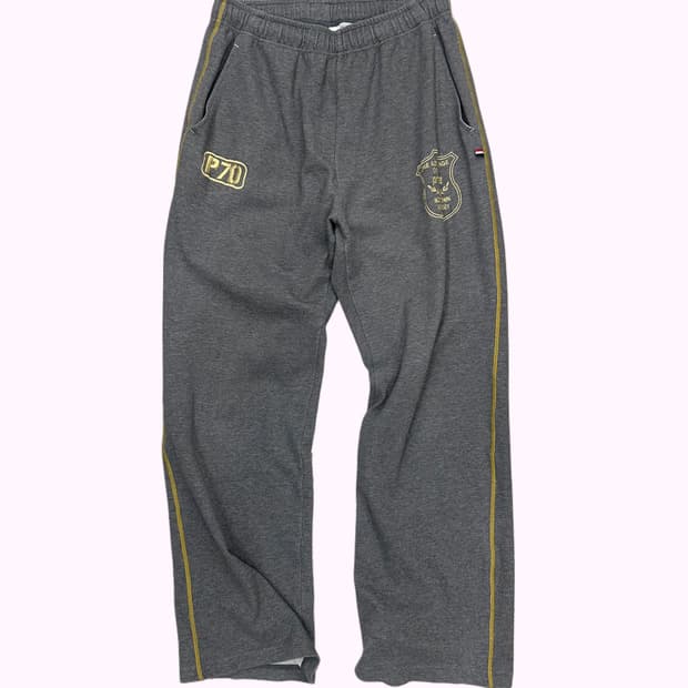 charcoal embroidery sweat pants