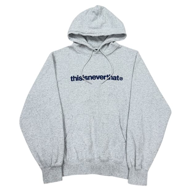 디스이즈네버댓 T로고 스웻 후드티 헤더그레이 M