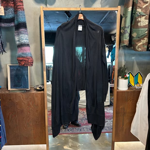 S) DKNY 실크 드레이프 언밸런스 가디건