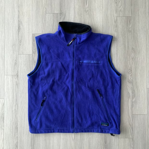 엘엘빈 90S 폴라텍 퍼플 블루 집업 베스트 made in usa 